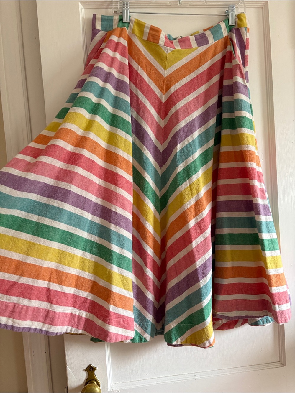 Bright Multicolor Stripe Circle Skirt
